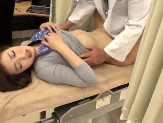 cumshot Asahi Mizuno harassed by doctor during medical checkup asian cunnilingus